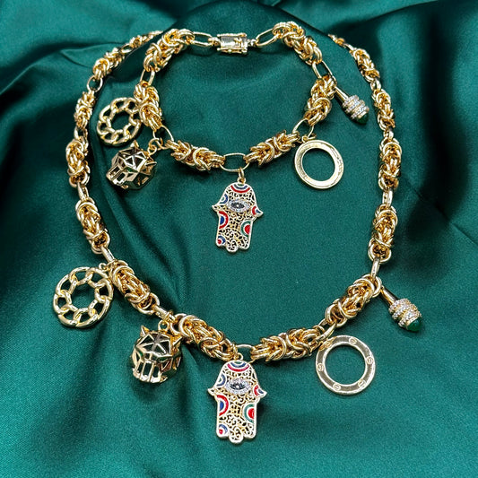 Conjunto oro bizantino charms
